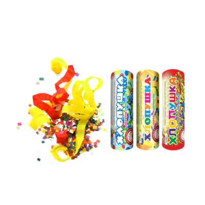 Набор ( 3конф.+3серп.) Набор хлопушек купить в Петушках | petushki.salutsklad.ru